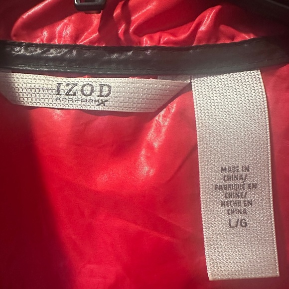 IZOD Women's Quilted Puffer Jacket Bright Pink Full Zip Stand Collar Size L - Picture 7 of 7